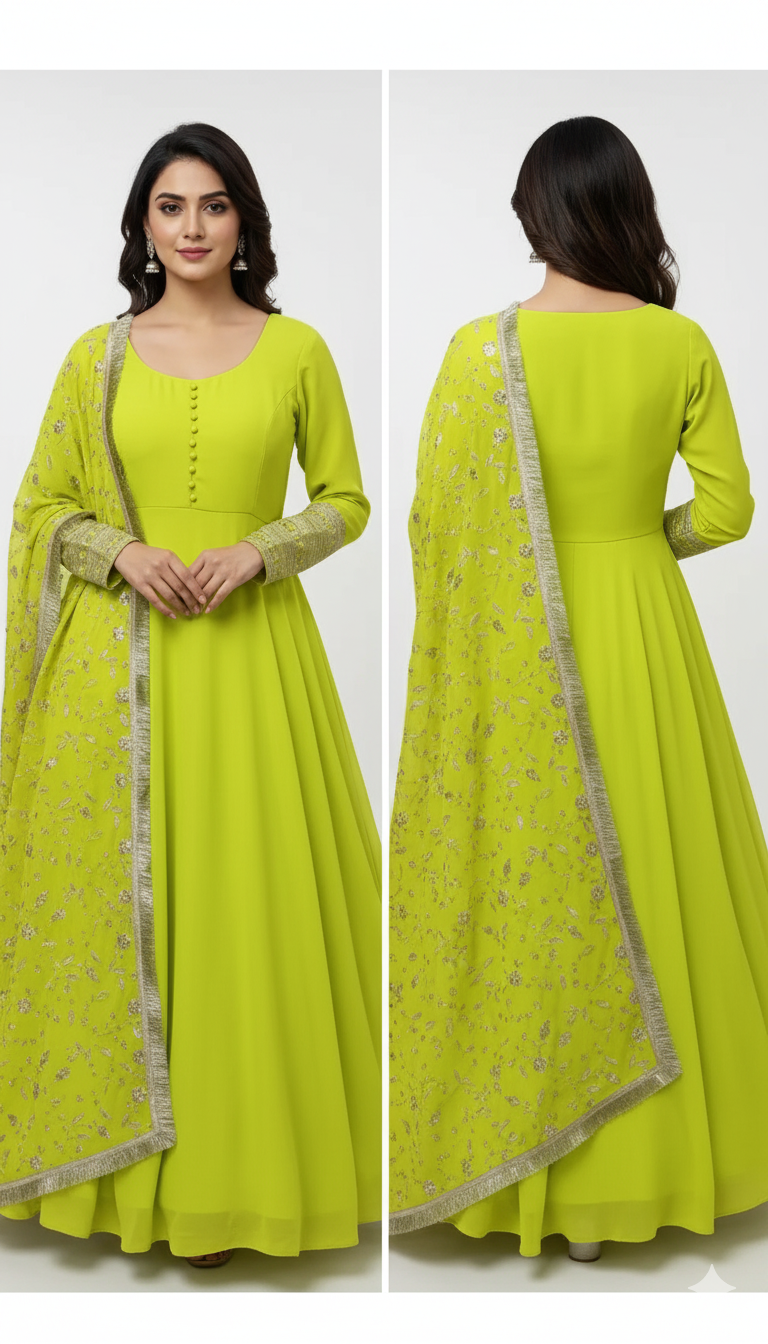 Floral Embroidered Regular Pure Cotton Kurta with Palazzos & Dupatta β Elegant Ethnic Ensemble for Women