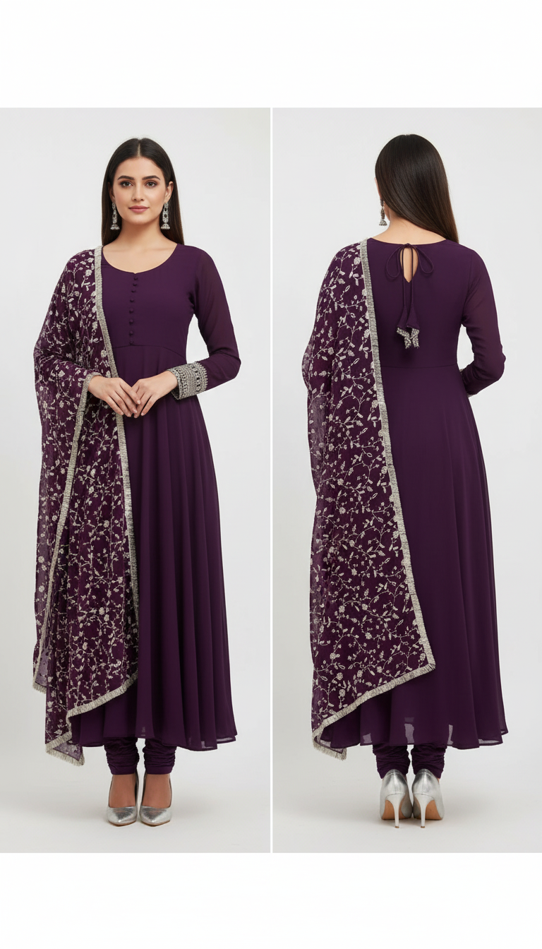 Anarkali Gown with Dupatta Set β Affordable Festive Dress for Women