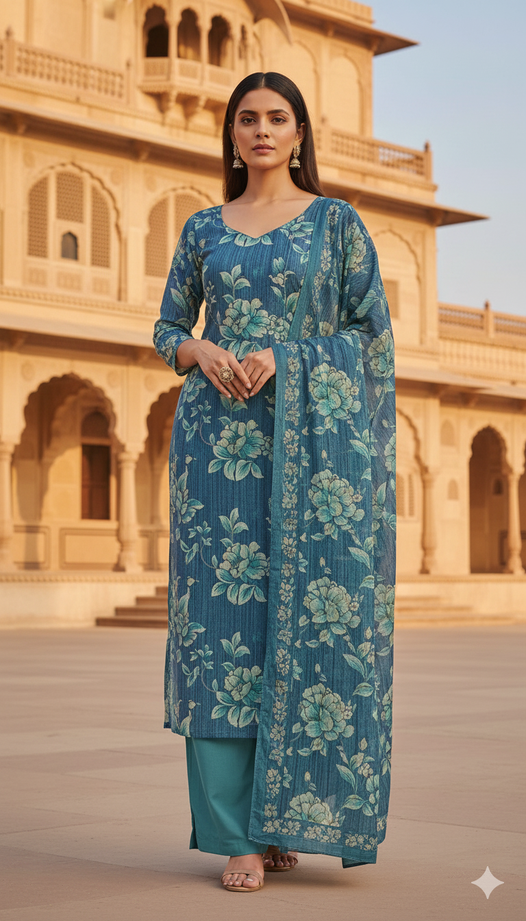 Women’s Embroidered Straight Kurta Suit Set – Timeless Ethnic Elegance - Image 6