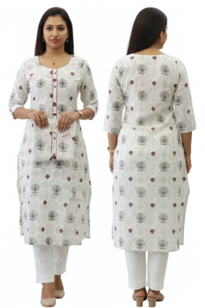 Women’s Block Print A-Line Kurta – Ethnic Elegance Meets Modern Comfort