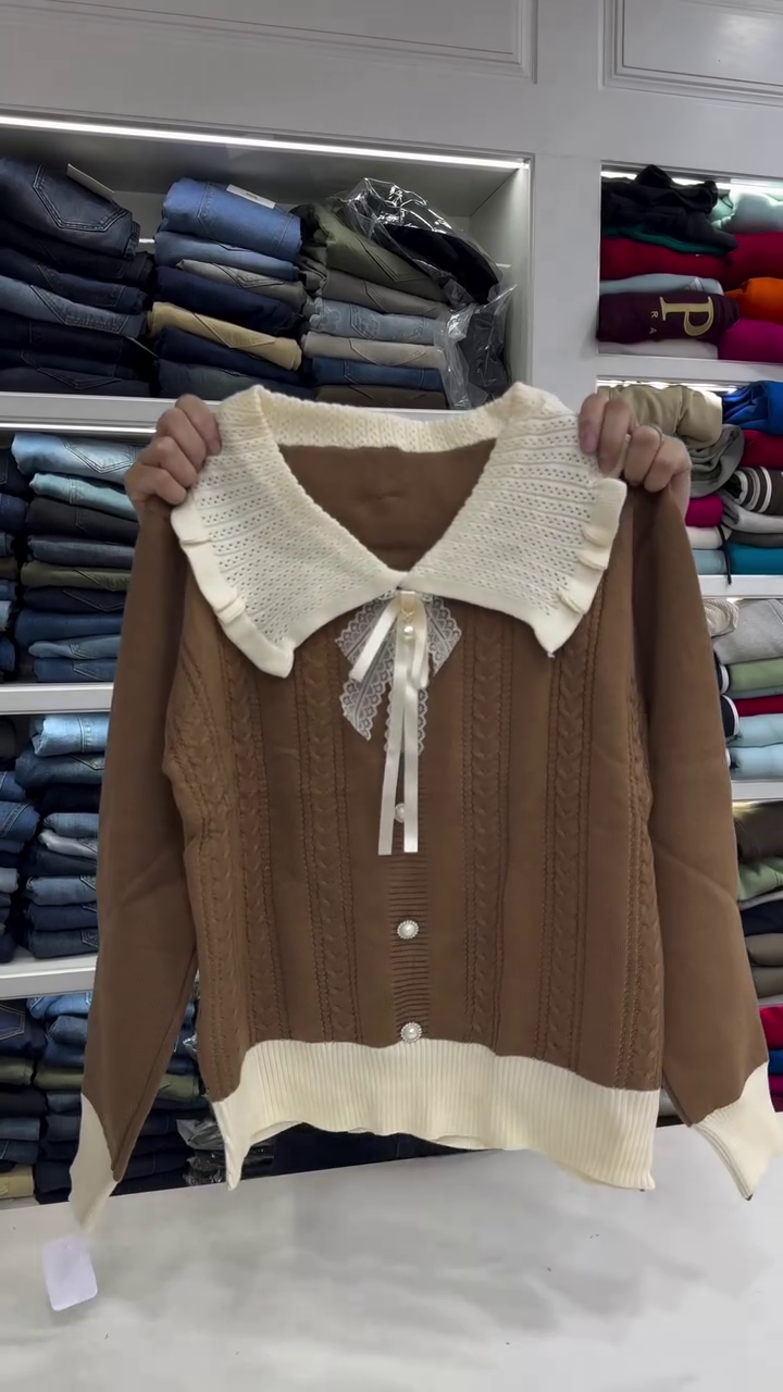 Women's Knitted Long Sleeve Casual Sweater - Image 4