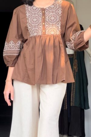 cotton tunic with cotton plazo