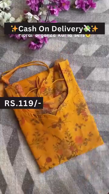 Peach Bloom Floral Organza Kurta Set – A Whisper of Elegance for Everyday - Image 4