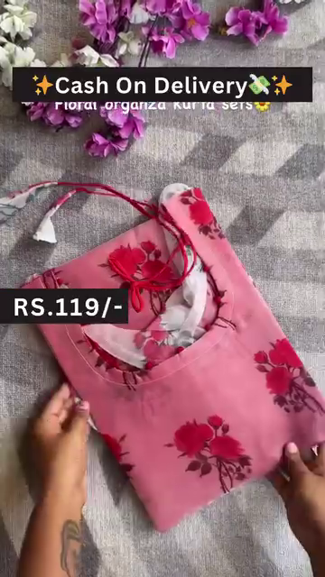 Peach Bloom Floral Organza Kurta Set – A Whisper of Elegance for Everyday - Image 5